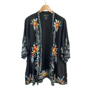 KYLA SEO Embroidered Boho Noel Jacket Kimono Black Size Small NEW NWT